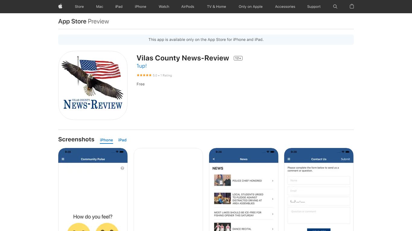 Vilas County News-Review 12+ - App Store